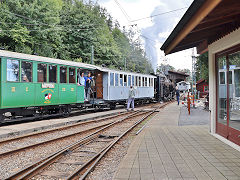 
Brig-Furka-Disentis railway '3' gets ready to take the train to Blonay, September 2022 