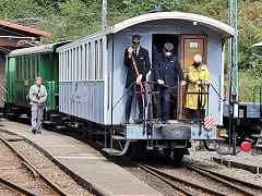 
Brig-Furka-Disentis railway '3' gets ready to take the train to Blonay, September 2022 