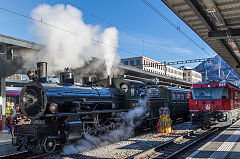 
RhB '107' with '647' at Chur, February 2019