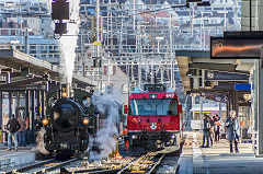 
RhB '107' with '647' at Chur, February 2019