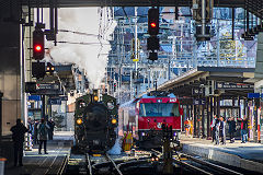 
RhB '107' with '647' at Chur, February 2019