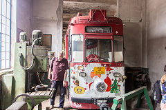 Arad tram '914' at Ghioroc Museum, the Christmas Tram, June 2019