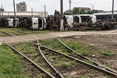 Timisoara tram depot scrap line, '167', '2418', '3730', '3631', June 2019