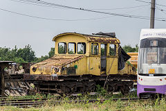 
Timisoara tram locomotive 'L3' and tram '3520', June 2019
