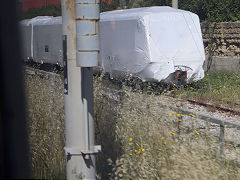 Circumvesuviana covered stock at Naples, Italy, May 2022