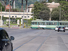Rome tram '7039' at the terminus of route 19, May 2022