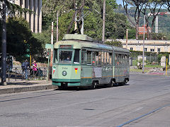 Rome tram '7039' at the terminus of route 19, May 2022
