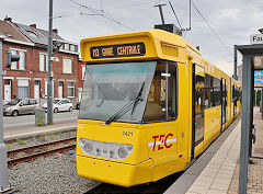 
Tram '7421' at  Charleroi, Belgium, June 2024