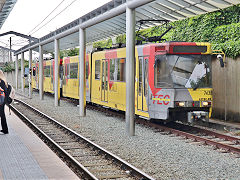 
Tram '7438' at  Charleroi, Belgium, June 2024