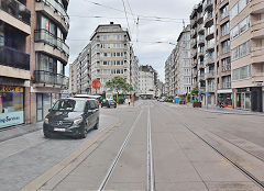 
Kusttram track near De Panne, Belgium, June 2024