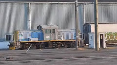 Palmerston North, On shed in passing was DSC 2746, January 2013