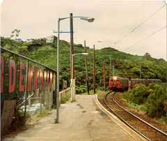 
Crofton Downs Station in 1983 with an Elglish Electric EMU approaching