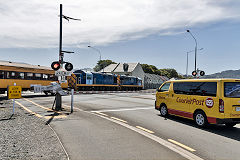 
DJs 1240 and 1227 cross the road at Dunedin, February 2017