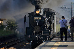 
SL Hitoyoshi '58654' storms past Ogawa near Kumamoto, September 2017