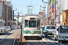 Tram '1351' at Kumamoto, October 2017