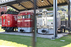 
Loco cabs at Kyushu Museum, '481 246', 'ED 76 1', 'EF 30 3', October 2017